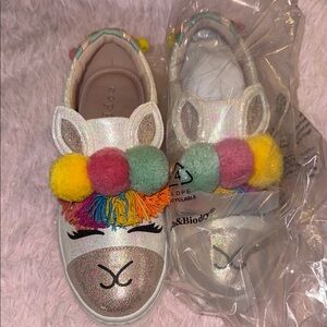 Pink and Yellow Playful Sneakers with Pom-Poms